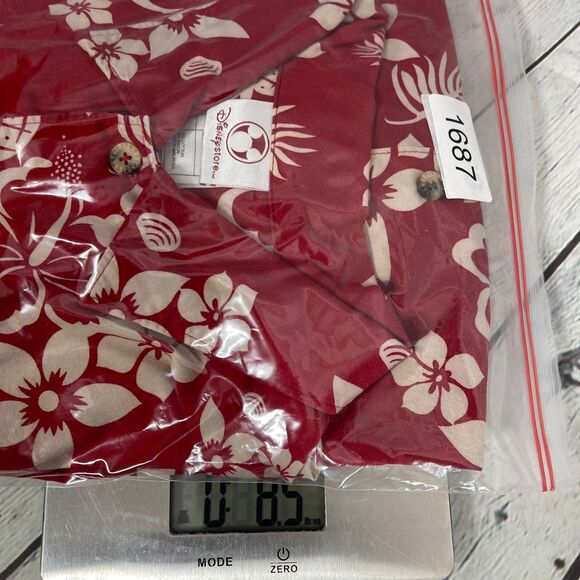 Diney Shirt Men Large Hawaiian Floral Red Michey Minie Button Down Short Sleeve - Picture 13 of 13